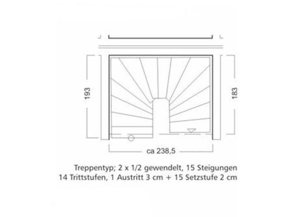 Treppe Typ halbgewendelt Skizze